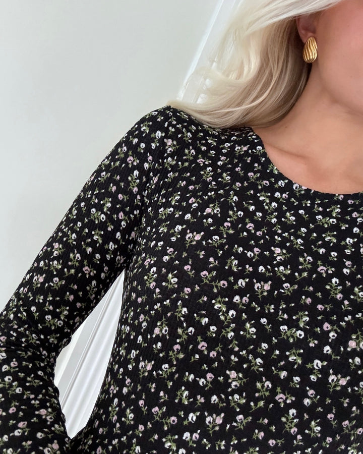JDY kjole bowie life ls black/ditzy flower