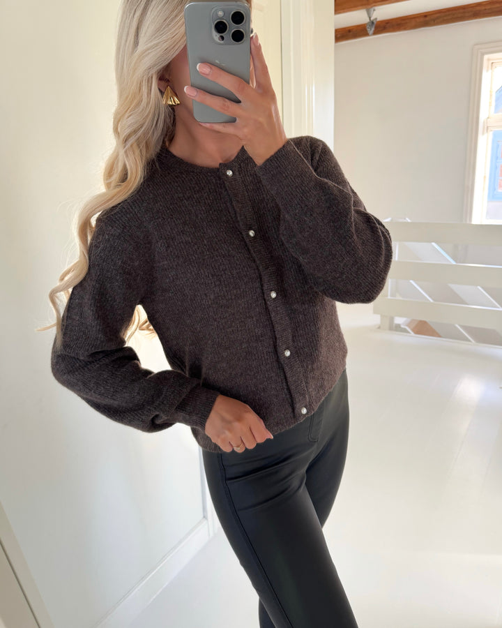 JDY cardigan lumi life ls button bracken/melange