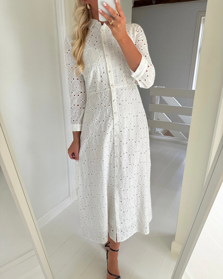 Y.A.S kjole savanno long shirt s. d2d star white