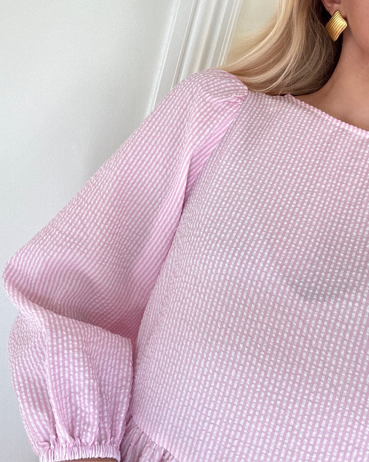 A-View kjole sonja pink/white