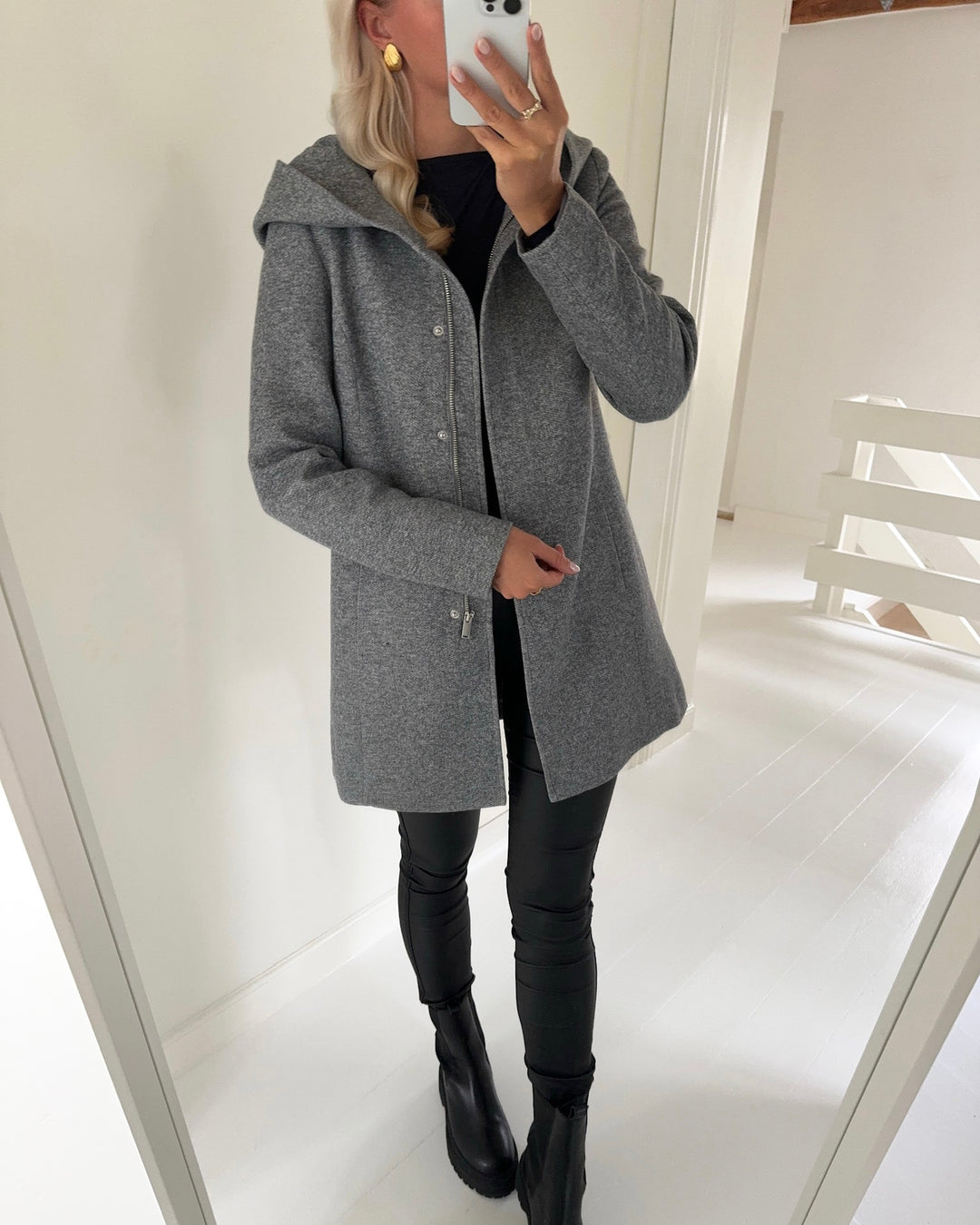 Vero Moda jakke verodona ls light grey melange