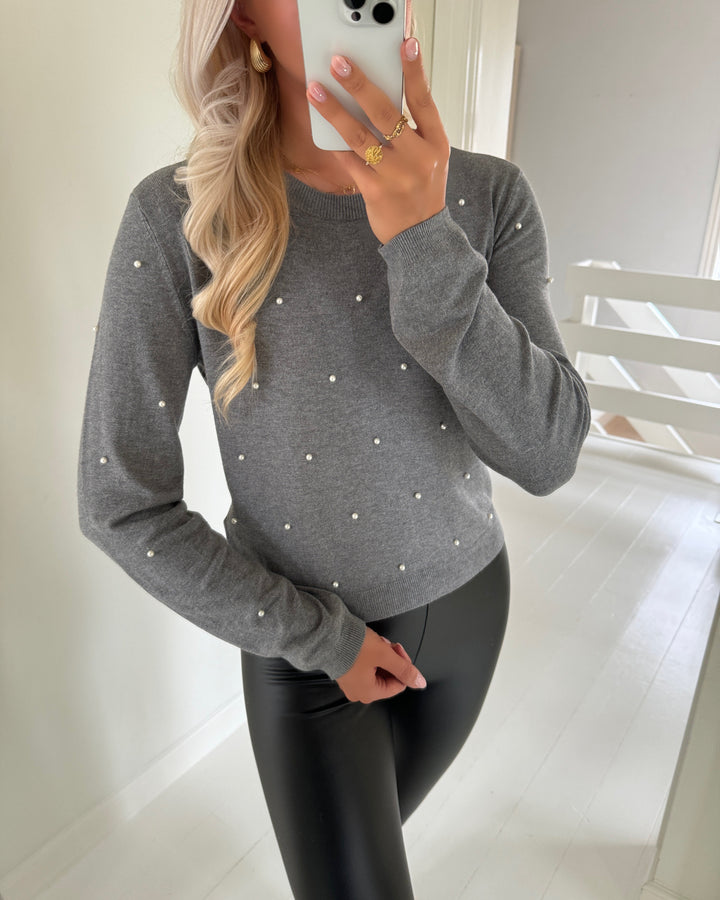 Vero Moda sweater glory pearl ls o-neck boo medium grey melange