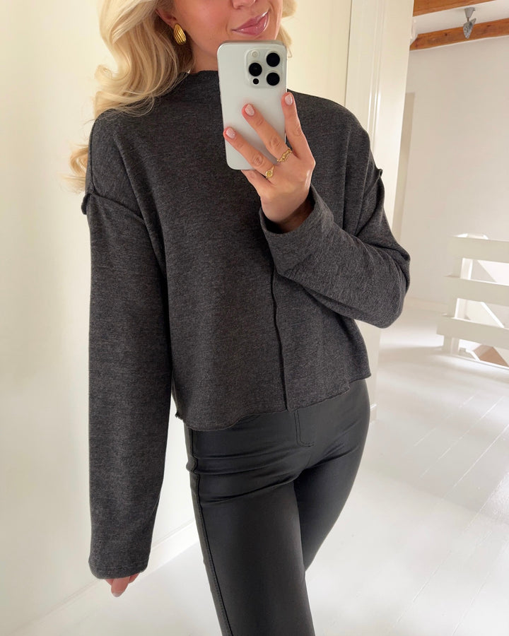 Vero Moda bluse bella ls high neck black/melange