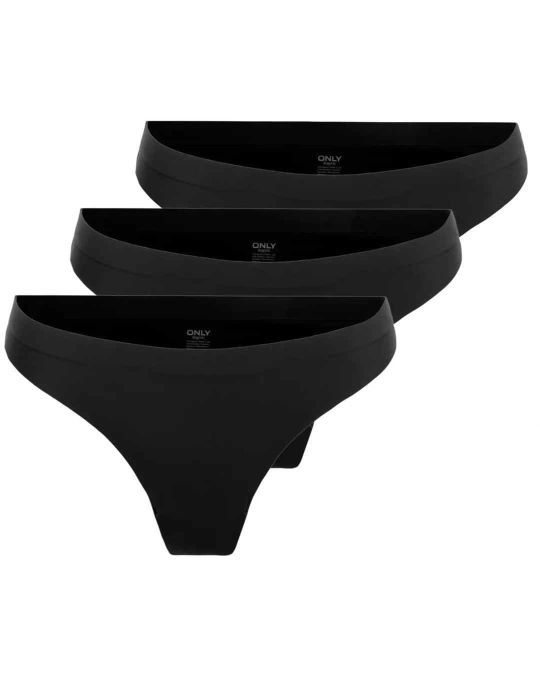 Only undertøj tracy bonded thong 3-pack black