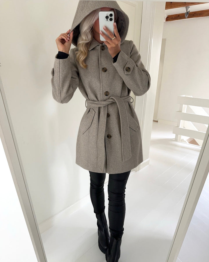 Vero Moda frakke vincechelsea silver mink/melange - FORUDBESTILLING LEV. UGE 47