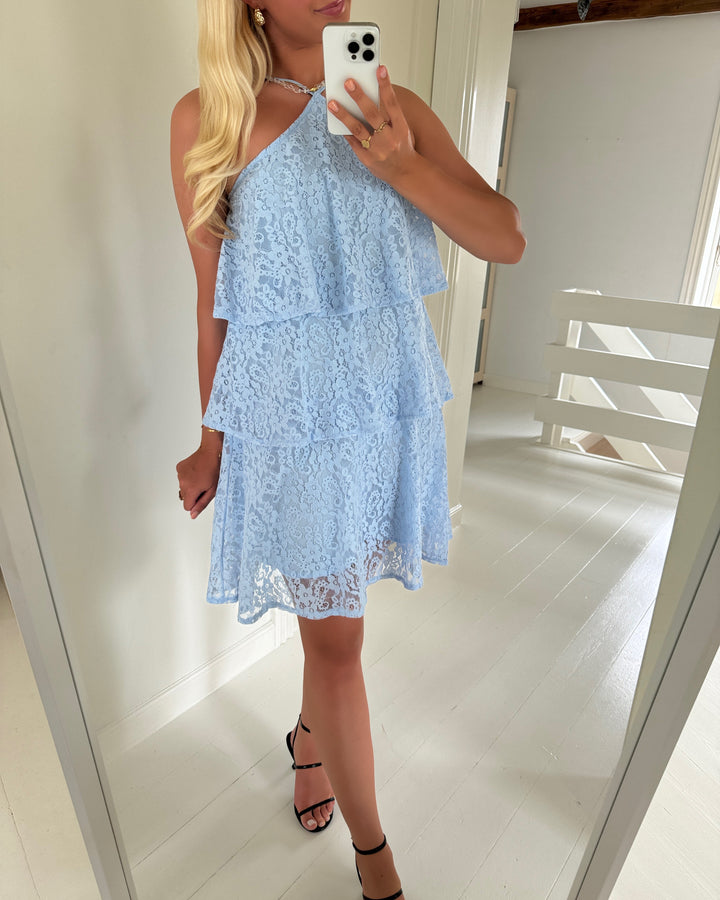 Pieces kjole fenda sl short lace d2d wvn fsy cashmere blue