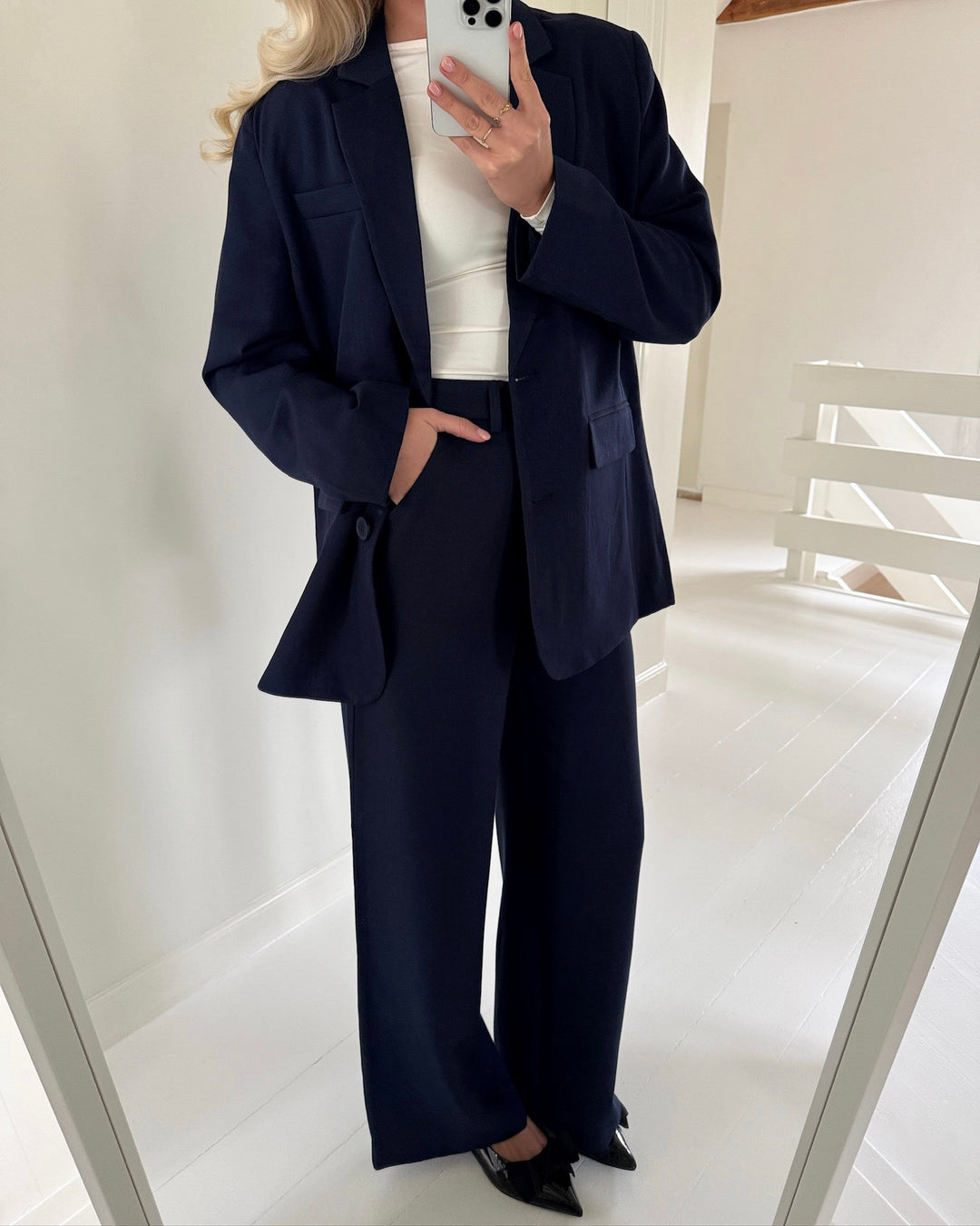 Pieces bukser kamil hw wide maritime blue - FORUDBESTILLING LEV. UGE 11