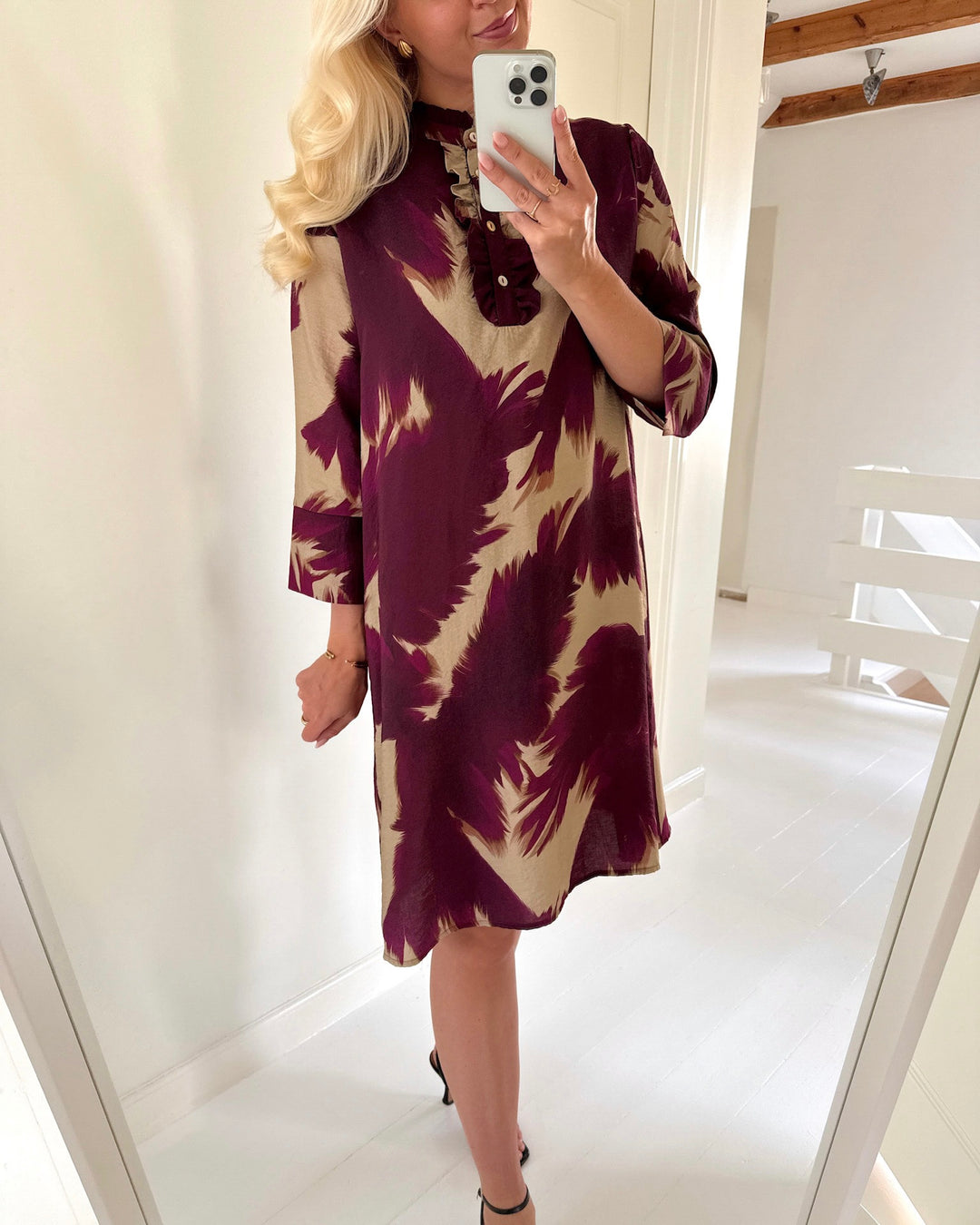 Love&Divine kjole love622-24 bordeaux leaf