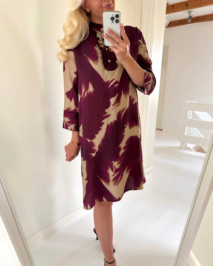 Love&Divine kjole love622-24 bordeaux leaf