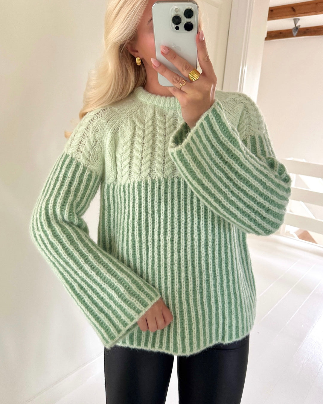 Vero Moda striktrøje erika ls o-neck long seacrest/mistletoe