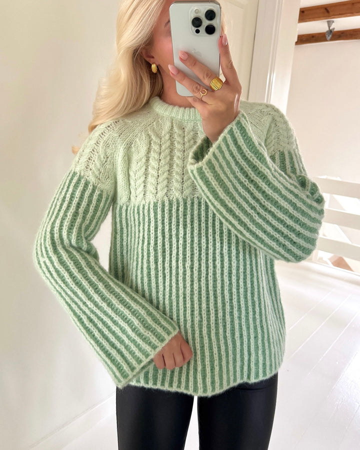 Vero Moda striktrøje erika ls o-neck long seacrest/mistletoe