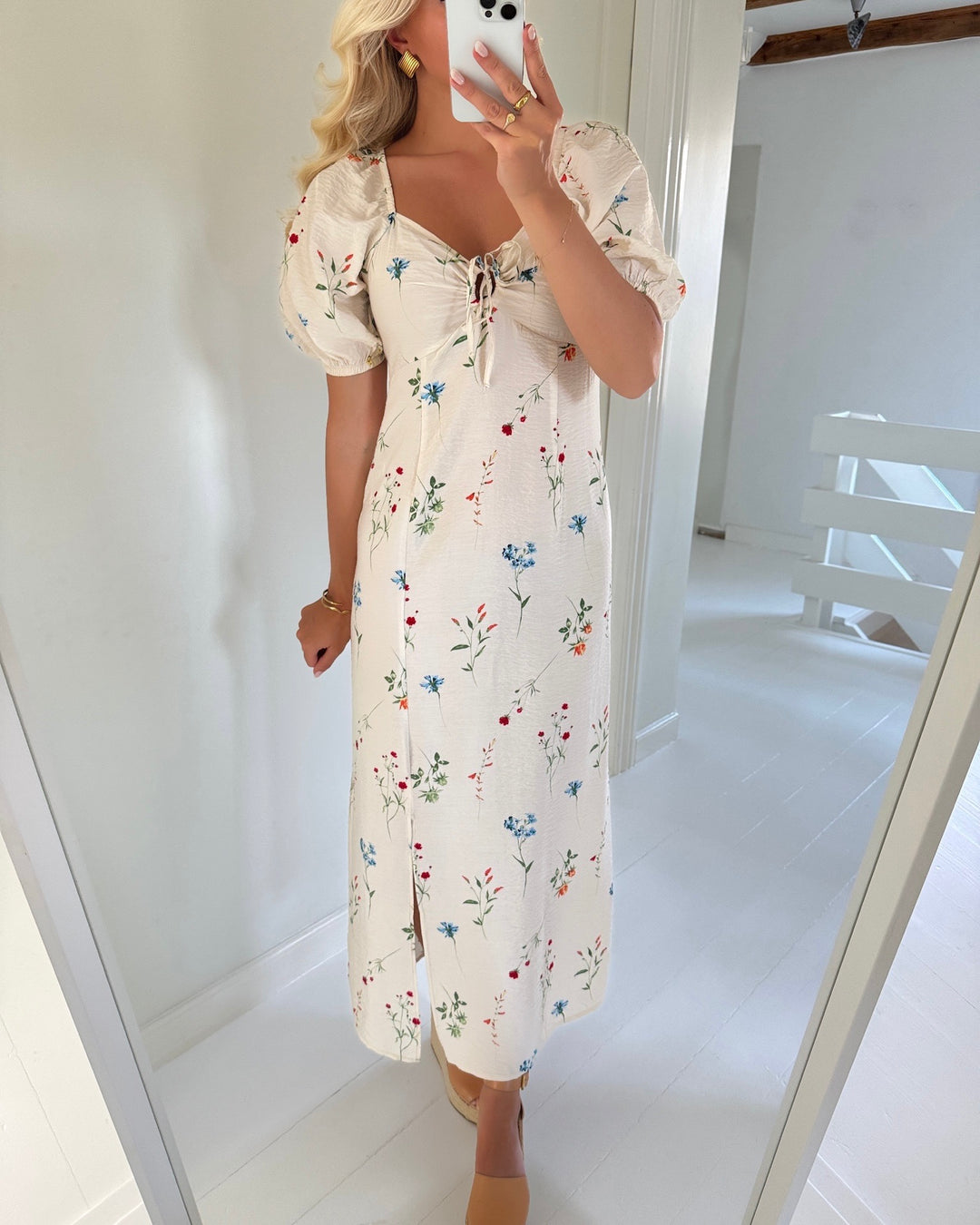 Vero Moda kjole josie 2/4 ankle birch/bina