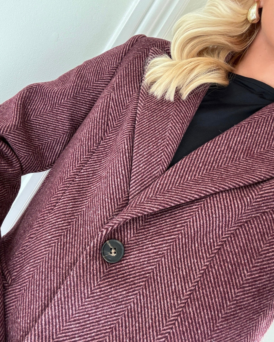Vero Moda frakke blaza herringbone long winetasting