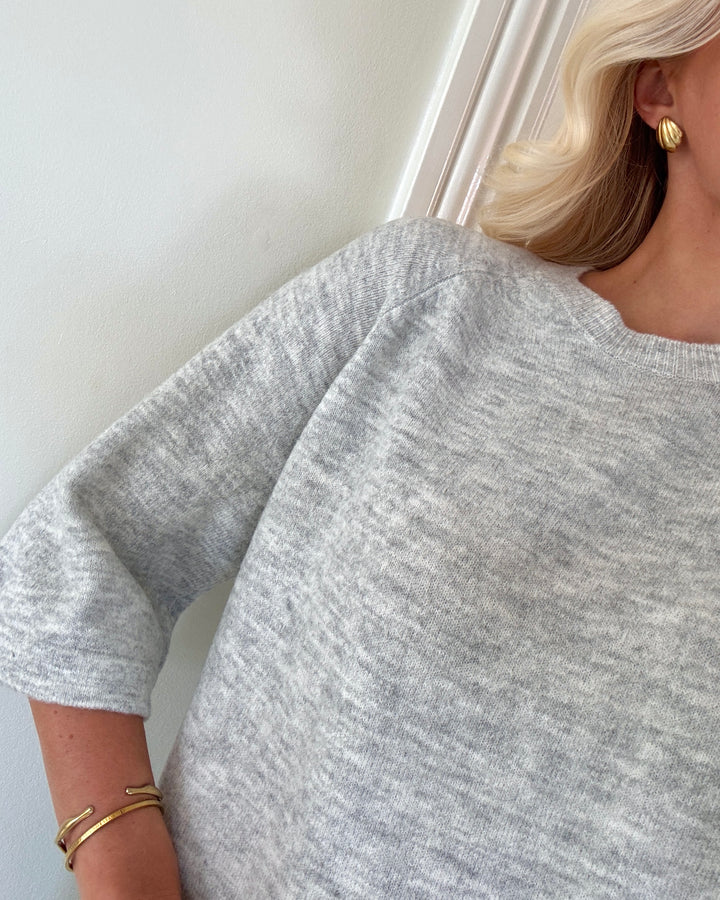 Only striktrøje simoni 3/4 knit light grey melange