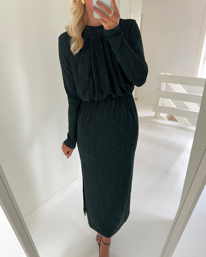 Y.A.S kjole yen ls long ponderosa pine/black lurex