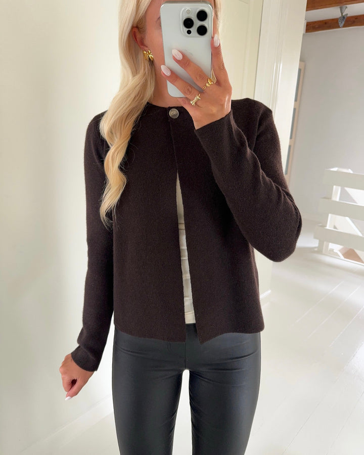 Vero Moda cardigan marina ls o-neck chocolate torte/melange