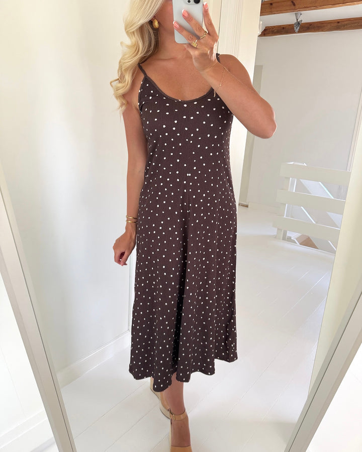 Only kjole molly sl v-neck shopping bag/cloud dancer dots
