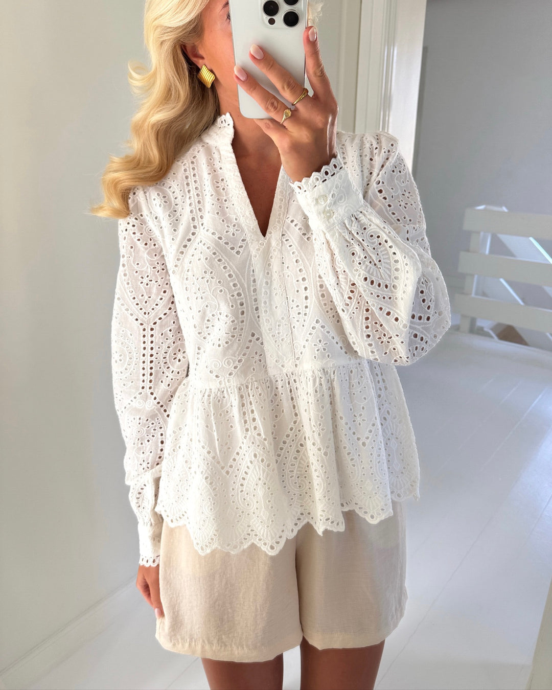 Y.A.S bluse holi ls star white
