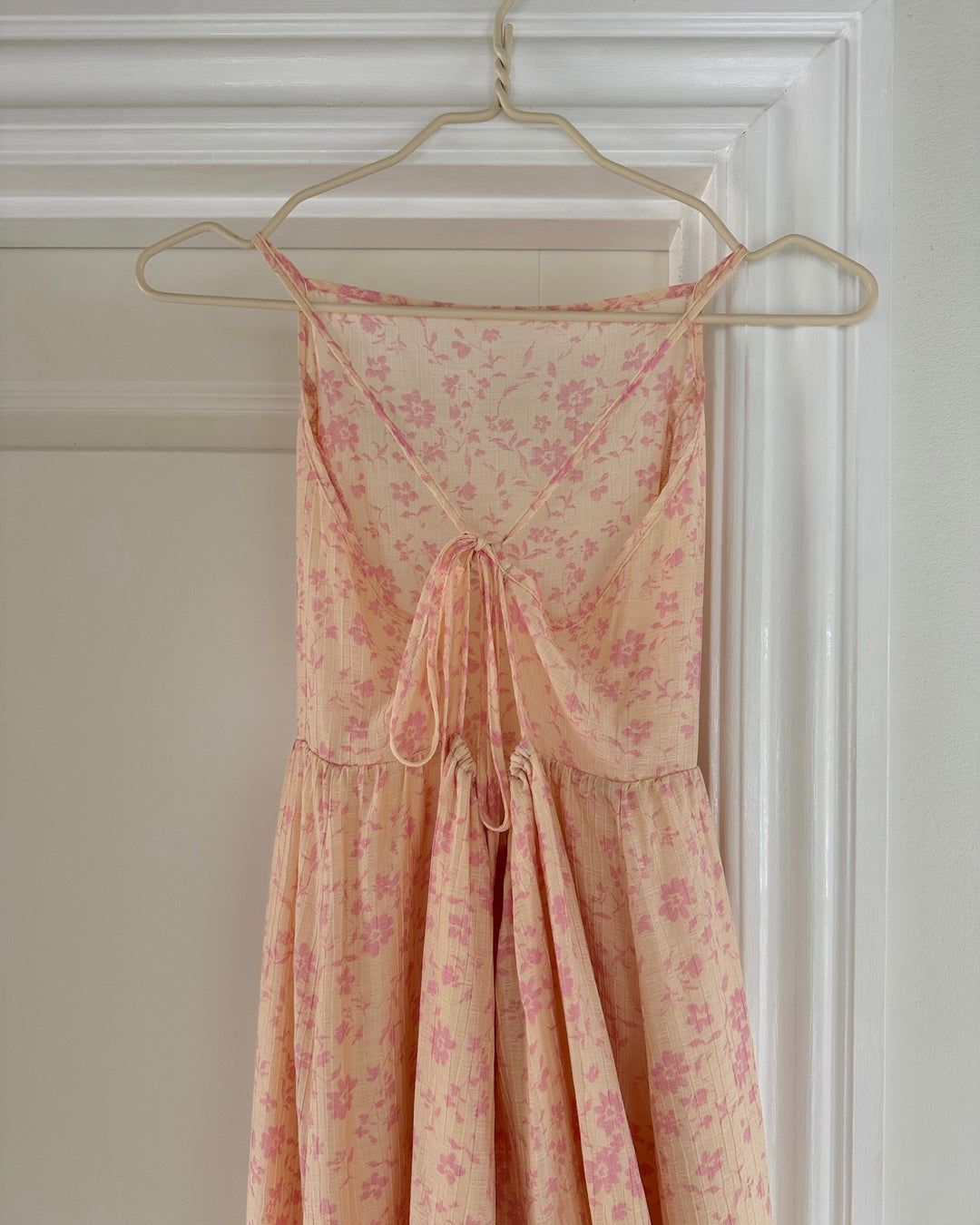 Only kjole eloise maxi strap ox wvn ecru/pale pink