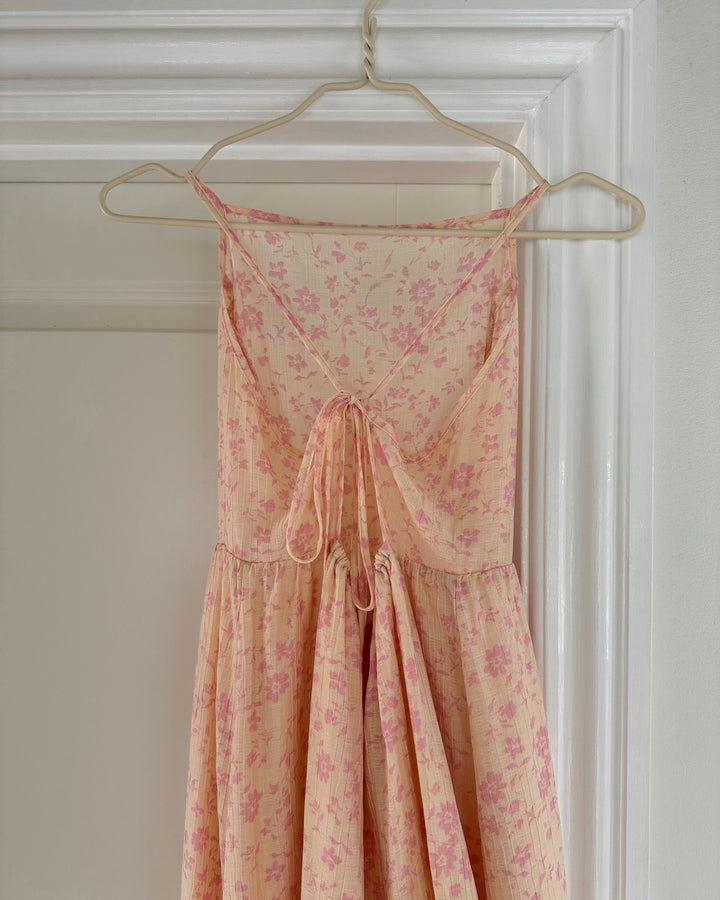 Only kjole eloise maxi strap ox wvn ecru/pale pink