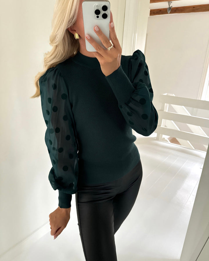 Y.A.S trøje dotme ls knit ponderosa pine