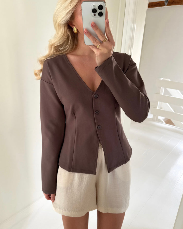 Pieces cardigan gunhild ls coffee quartz