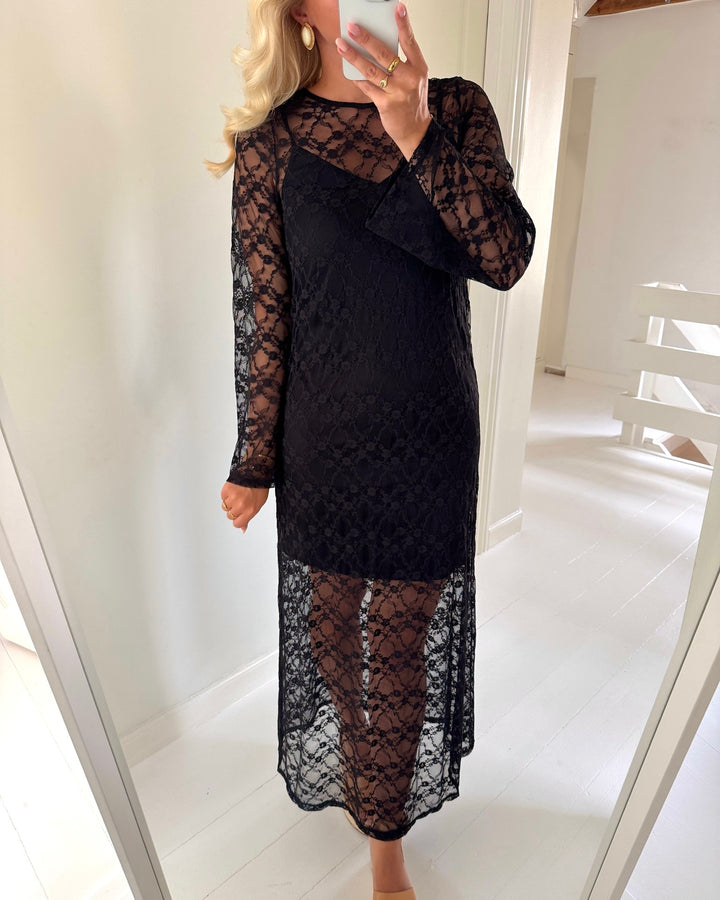 JDY kjole silvia ls lace maxi black