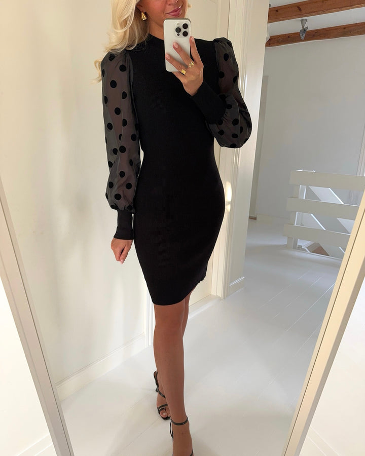 Y.A.S kjole dotme ls knit black