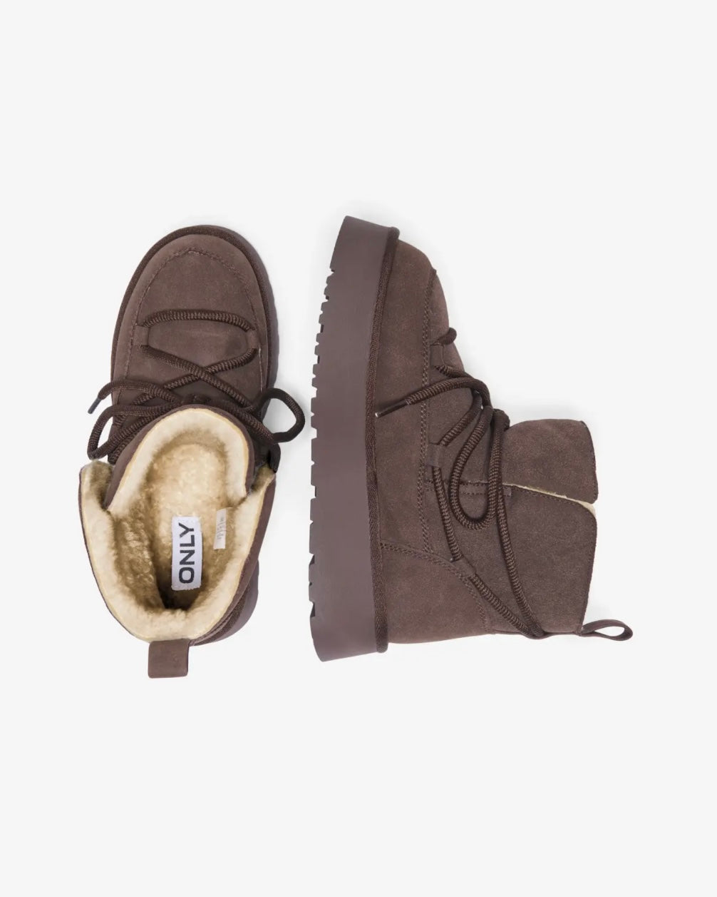 Only støvler fan felicia lace teddy platform bracken