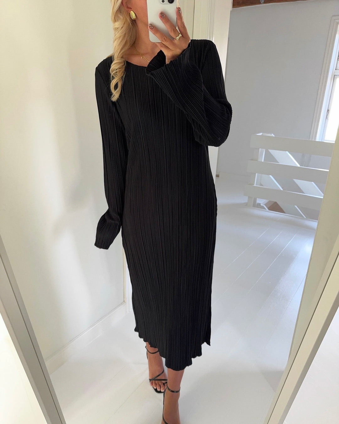 Only kjole pery ls long boat neck black