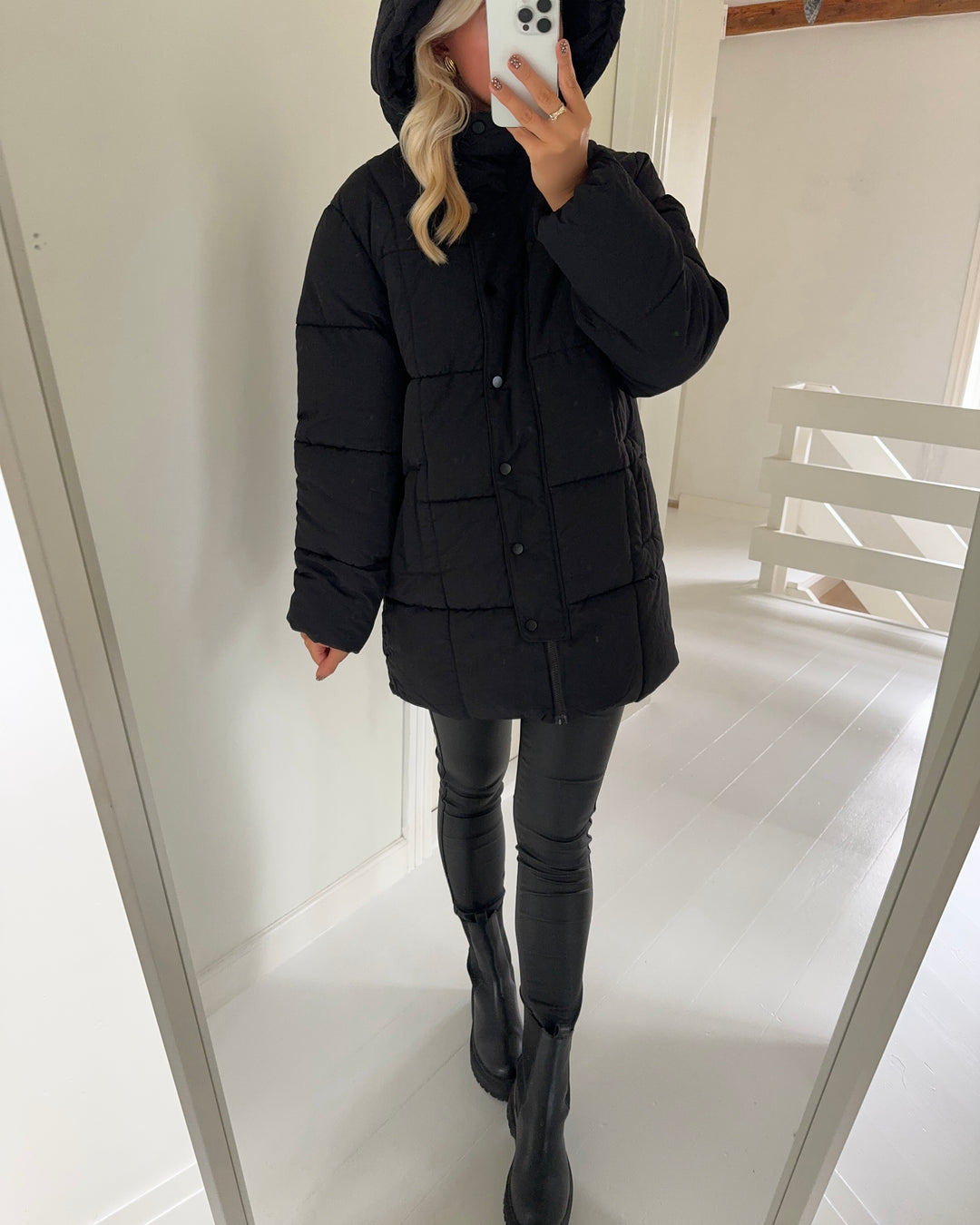 JDY jakke wonder long hood black