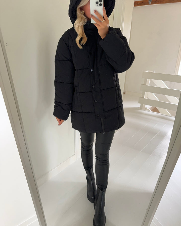 JDY jakke wonder long hood black