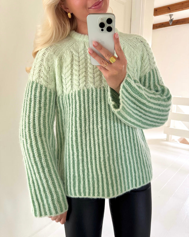 Vero Moda striktrøje erika ls o-neck long seacrest/mistletoe