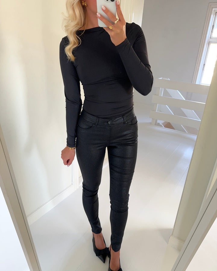 Vero Moda bukser seven slim glitter black