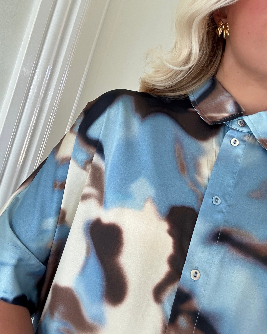 Love&Divine skjortekjole love1397 blue waterprint