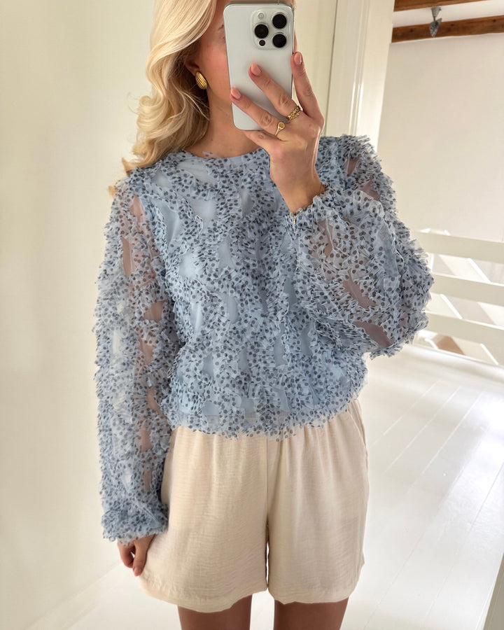 Y.A.S bluse tulli ls skyway w. black dots