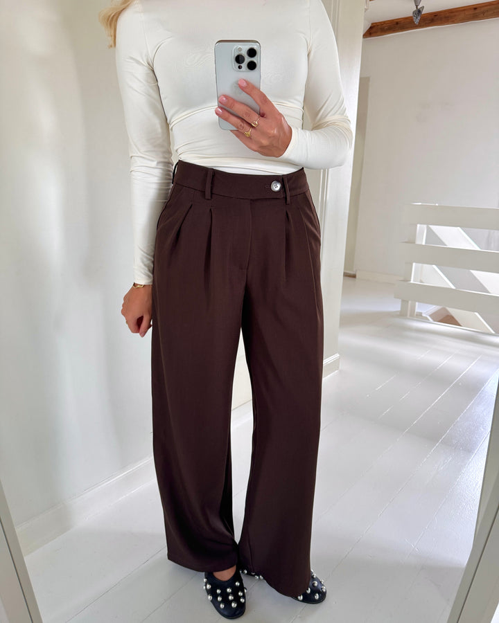 Only bukser miles pleat wide coffee bean