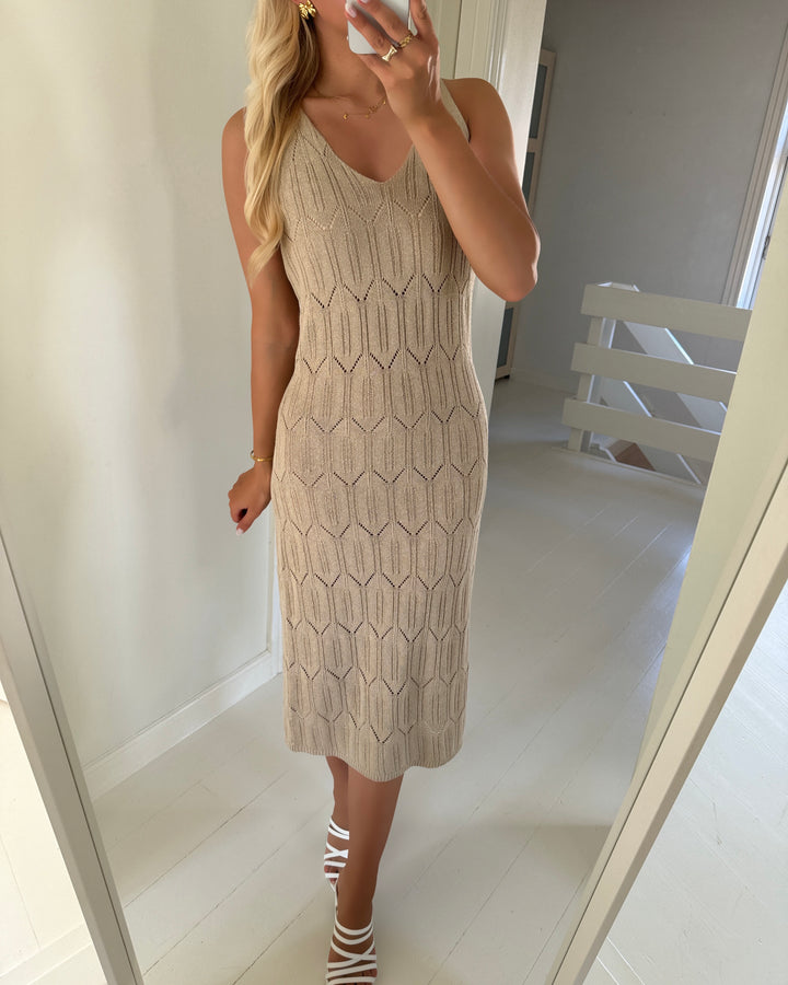 Only kjole mea life sl midi feather gray