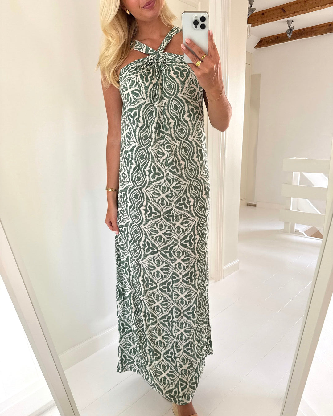 Vero Moda kjole menny sl knot laurel wreath/camille