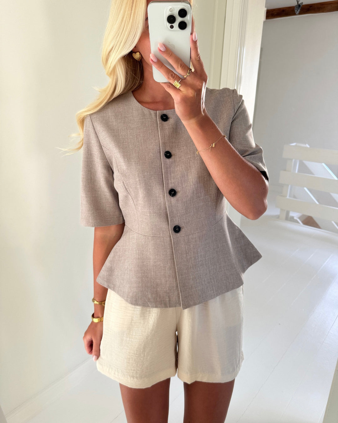 Only blazer linda ss peplum fungi/melange