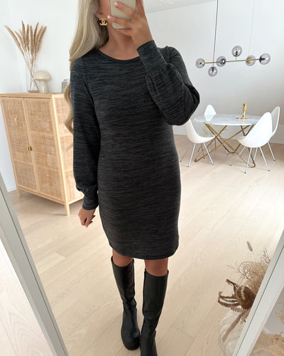 Katie ls short dress medium grey melange