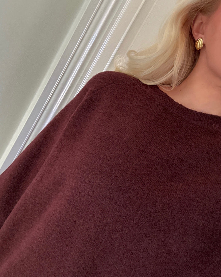 Only striktrøje simoni 3/4 knit port royale melange