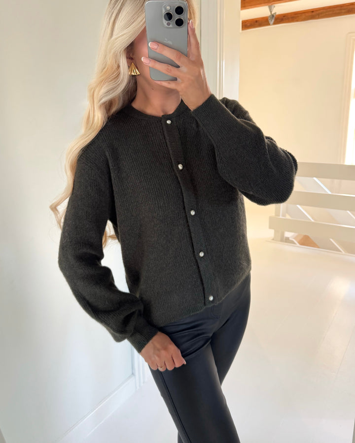 JDY cardigan lumi life ls button black olive/melange