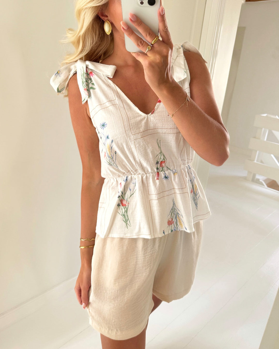 Vero Moda top jamie else sl tie snow white/else