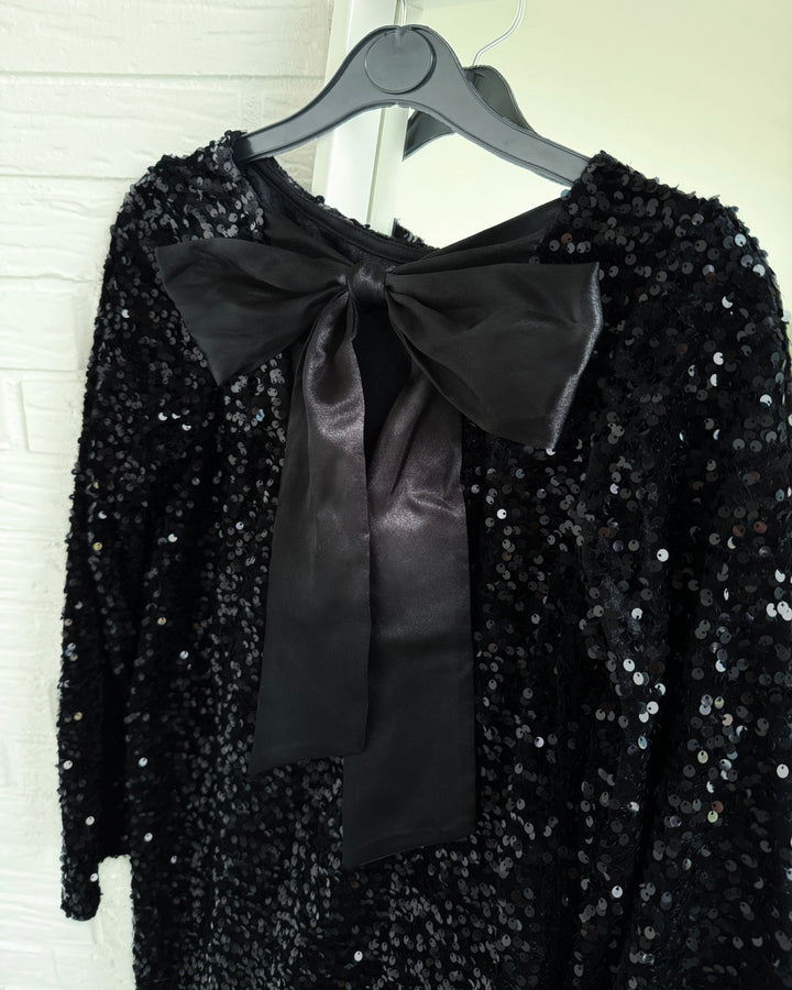 JDY kjole sara bow sequins black/black bow