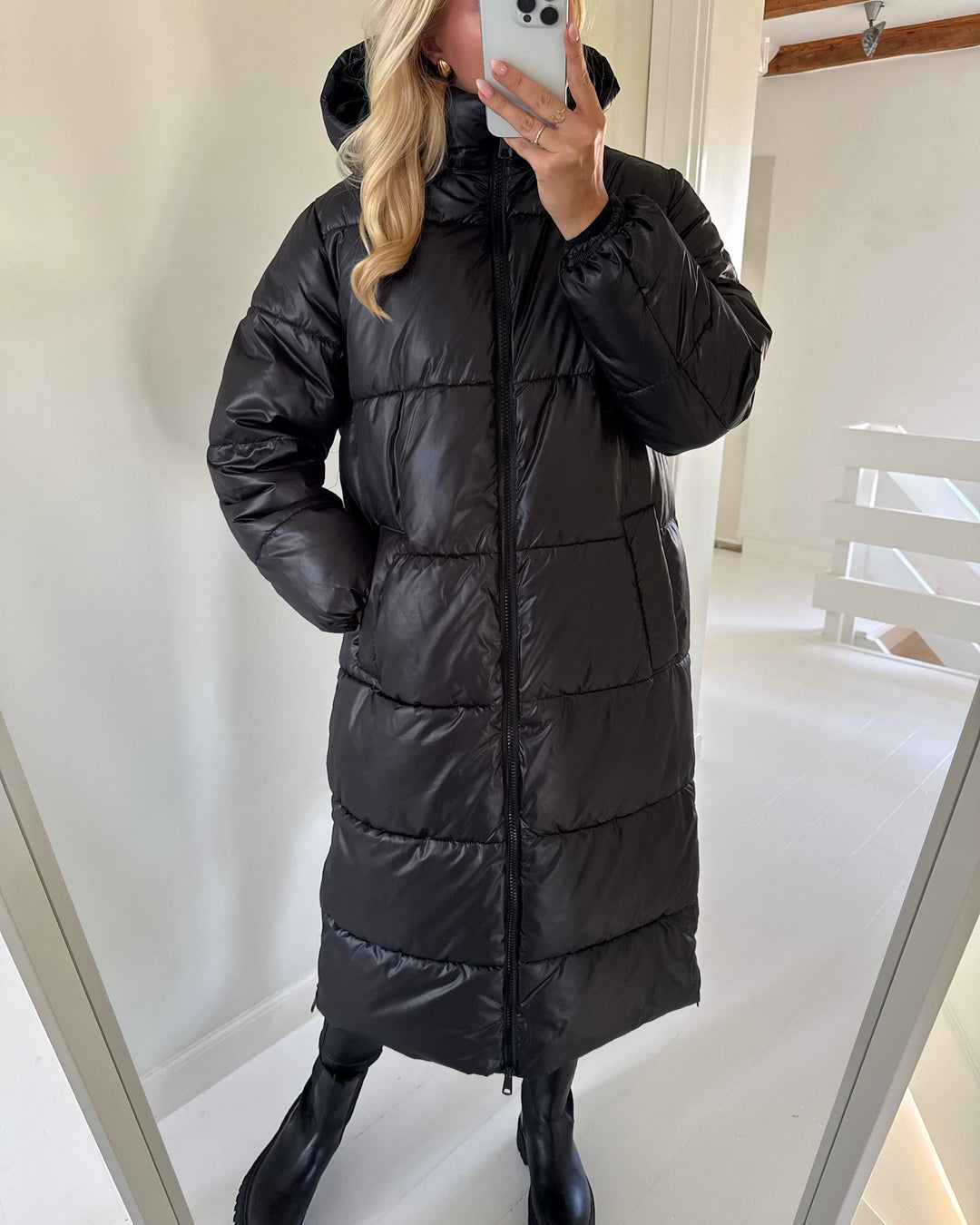 JDY jakke harper x-long puffer black