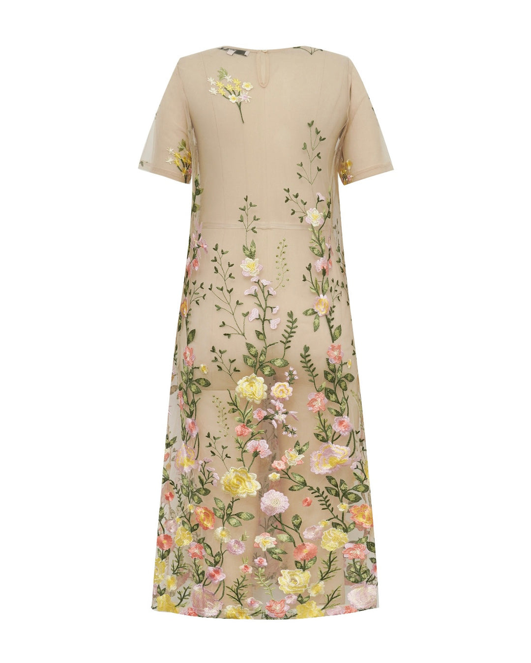 A-View kjole fuschia midi sand/yellow - FORUDBESTILLING LEV. UGE 16