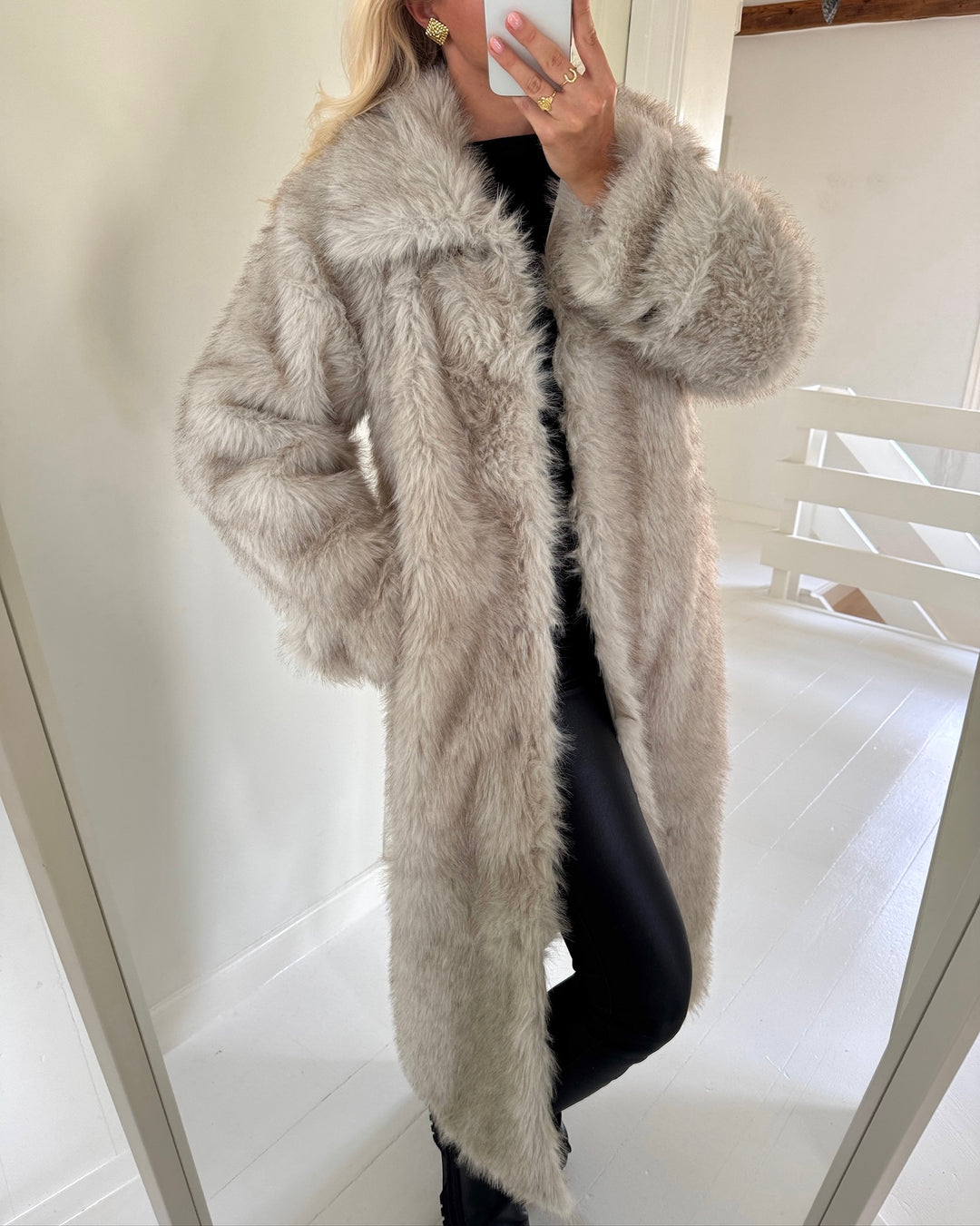 Y.A.S frakke paula ls long faux fur birch