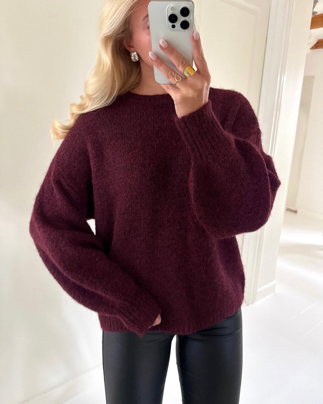 Only striktrøje nellie ls o-neck winetasting melange