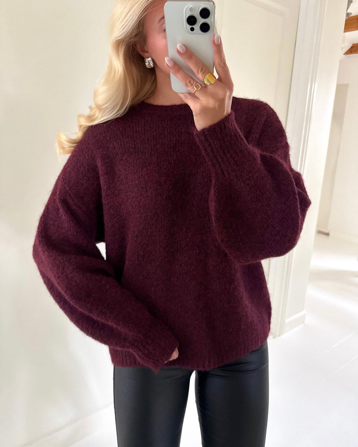 Only striktrøje nellie ls o-neck winetasting melange